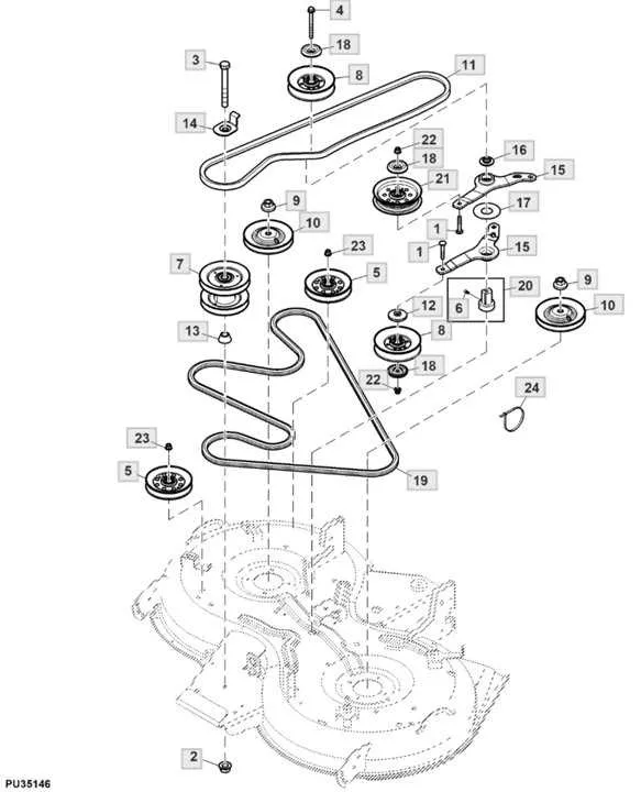 john deere x380 48 inch deck belt diagram