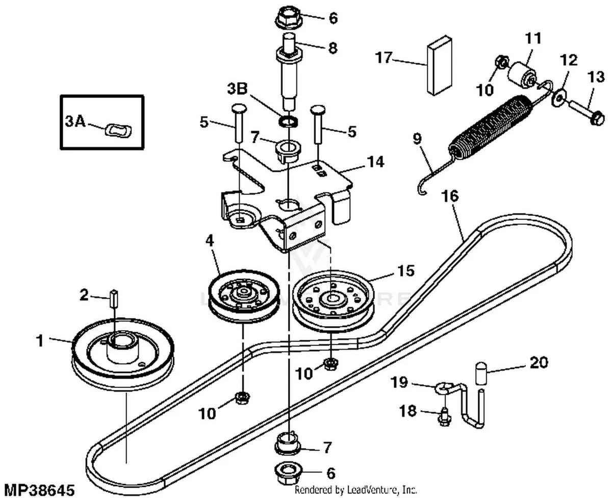 john deere x500 deck belt diagram