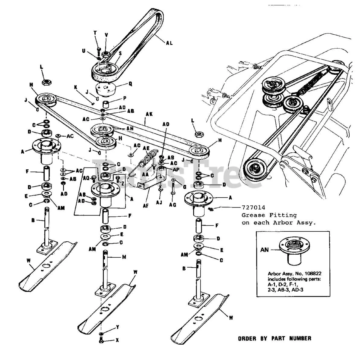 simplicity mower deck belt diagram