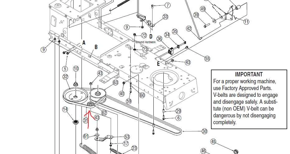 troy bilt mustang 42 drive belt diagram