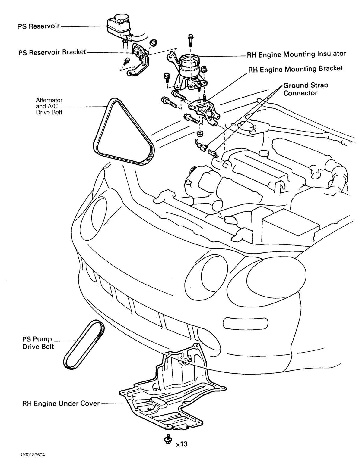 2005 toyota corolla drive belt diagram