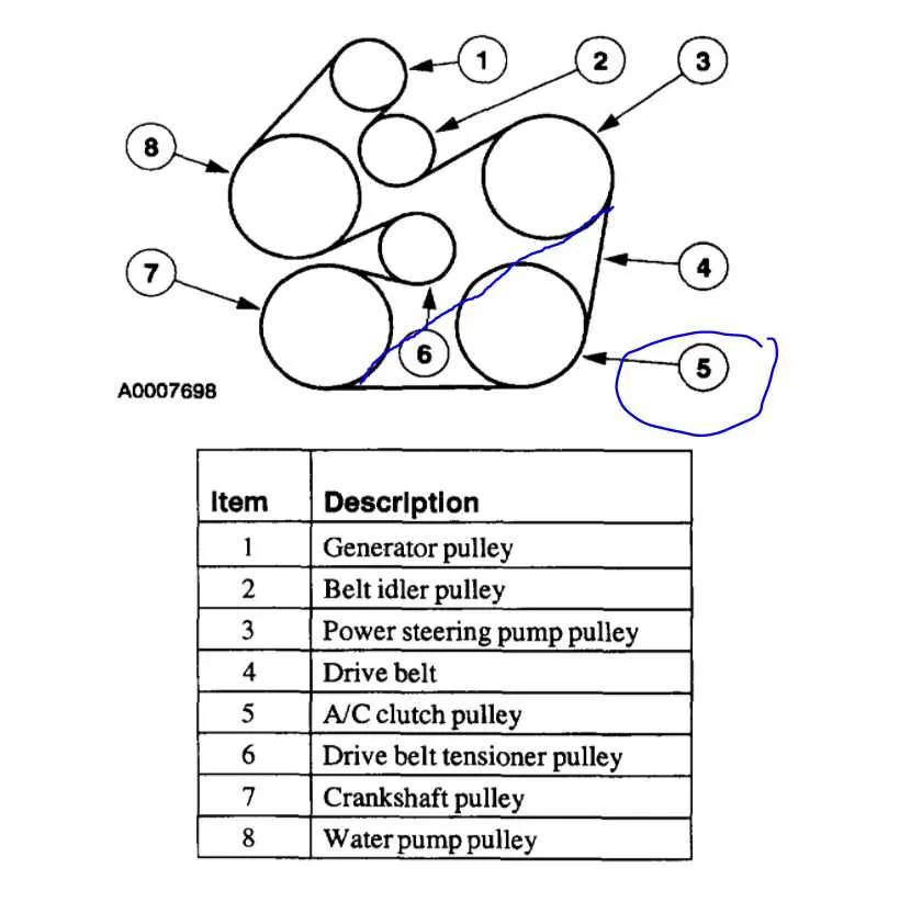 2004 ford taurus serpentine belt diagram