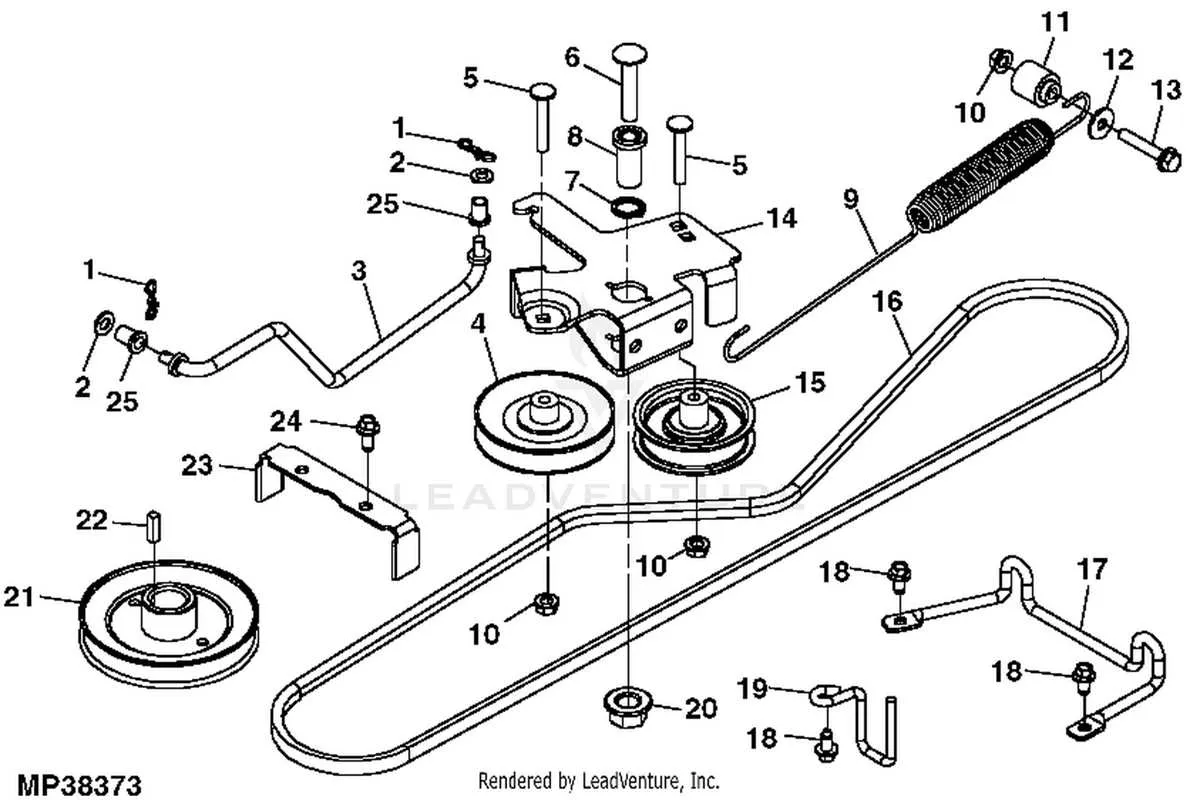 john deere x340 54 inch deck belt diagram