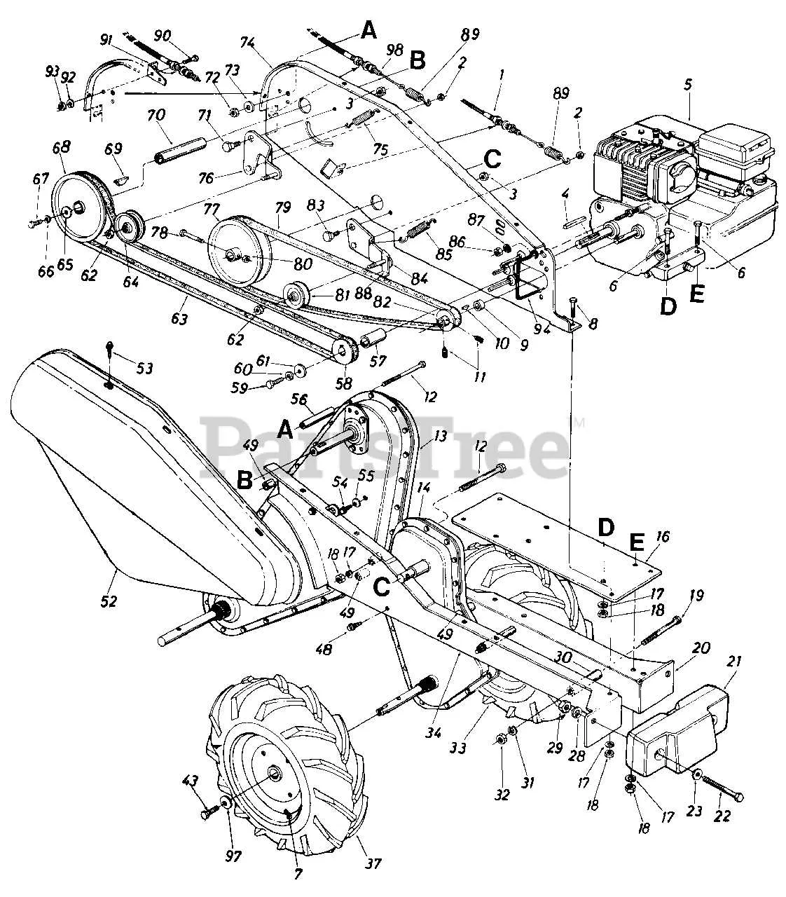 mtd tiller belt diagram