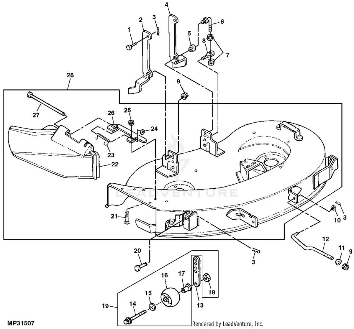 john deere stx46 deck belt diagram
