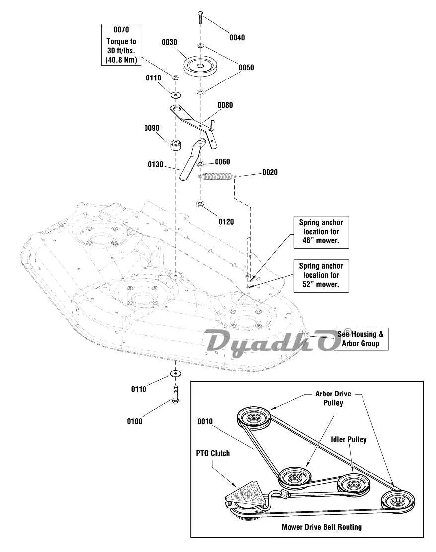 snapper 46 inch deck belt diagram