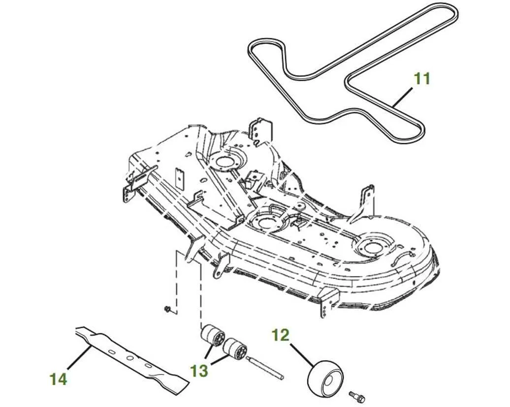 john deere z375r deck belt diagram