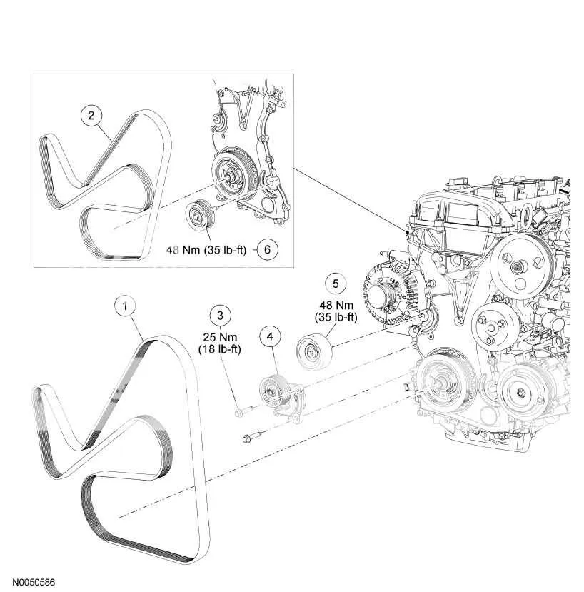 2011 ford escape 2.5 serpentine belt diagram