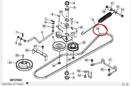 john deere lt160 deck belt diagram