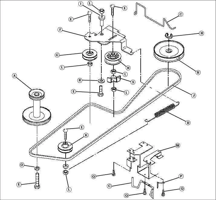 lt133 deck belt diagram