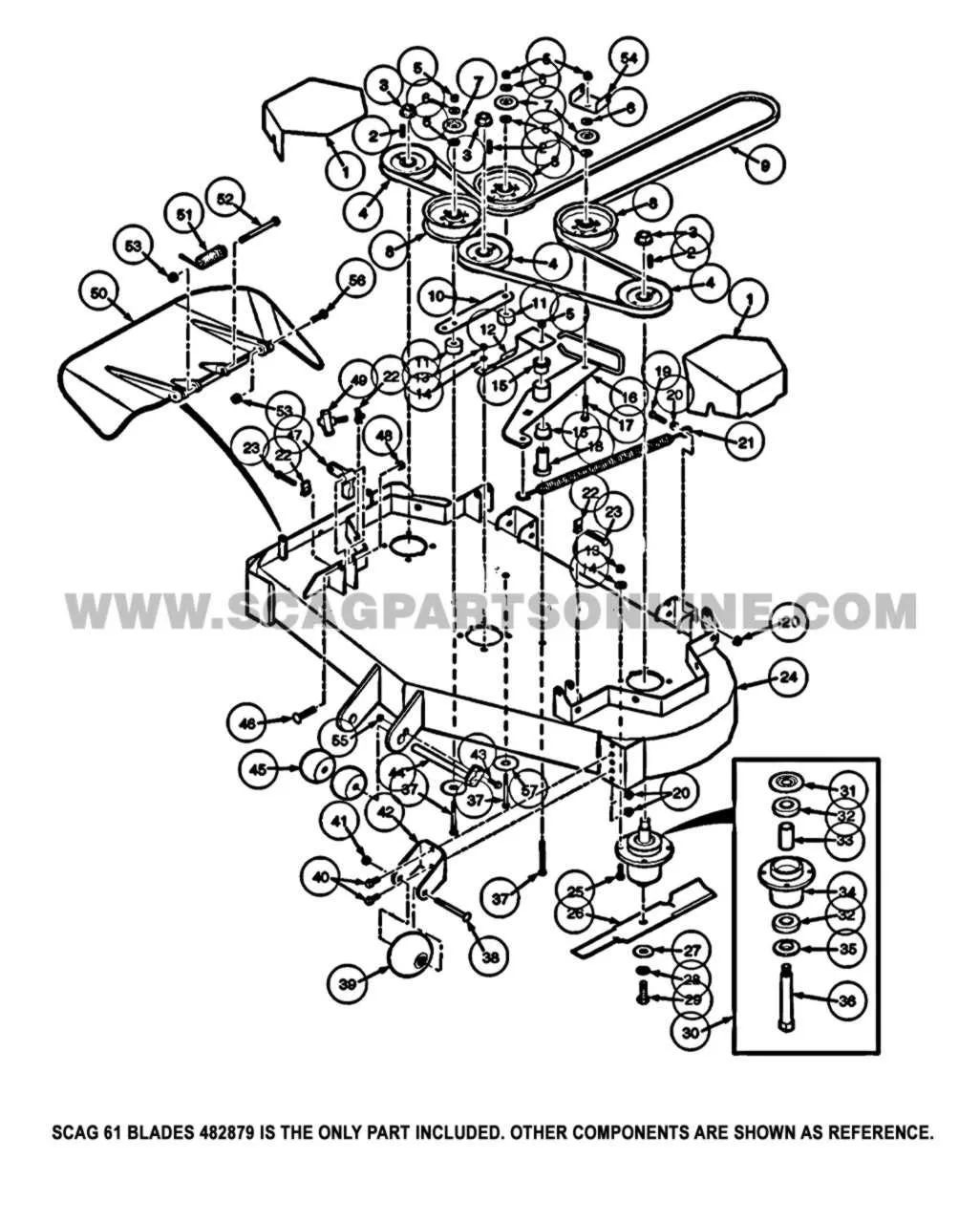 scag turf tiger 61 deck belt diagram pdf