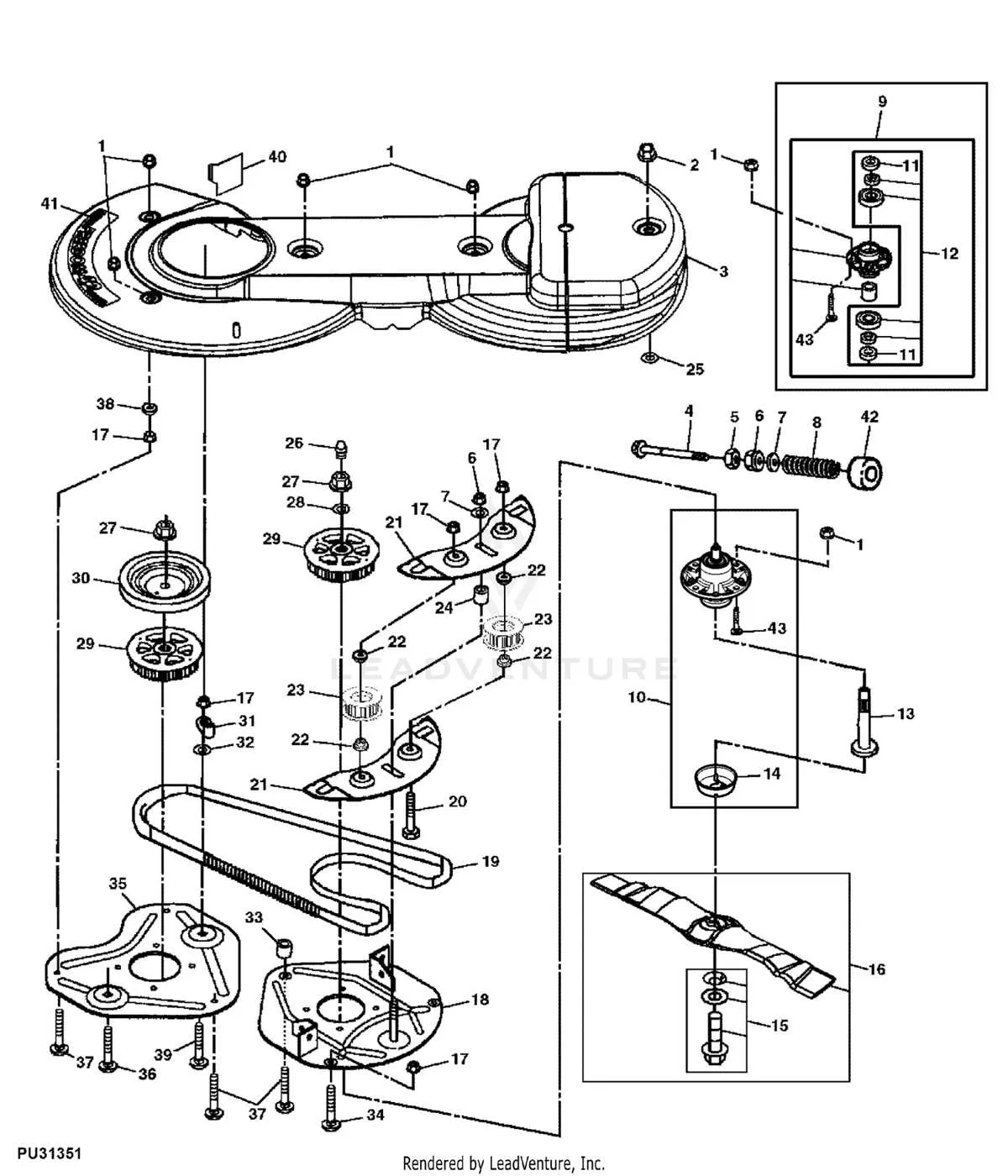 john deere 42 inch deck belt diagram