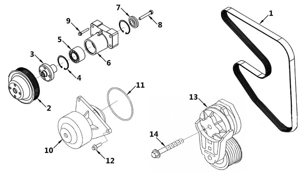 2011 6.7 cummins belt diagram