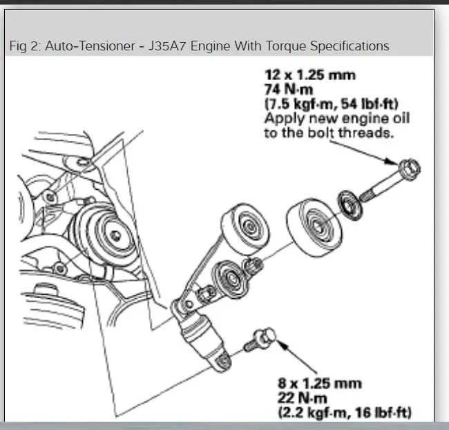 2007 honda odyssey belt tensioner diagram