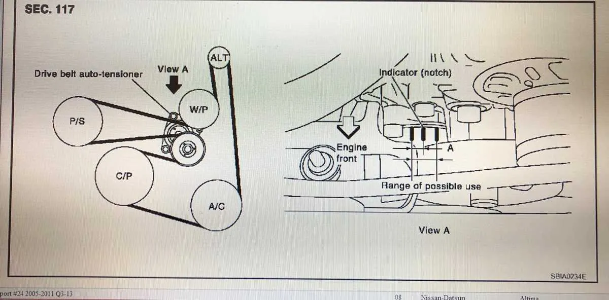 2013 nissan altima serpentine belt diagram