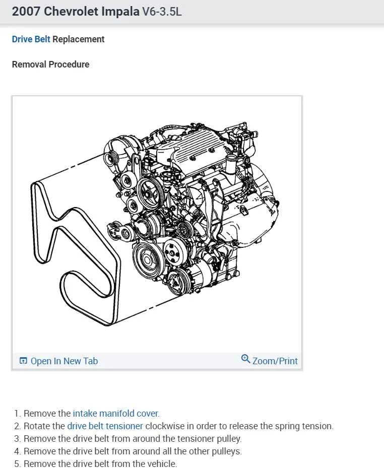 3.5 l 2006 chevy impala 3.5 serpentine belt diagram