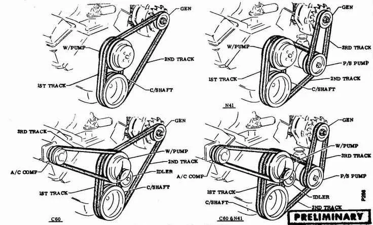 350 chevy belt diagram