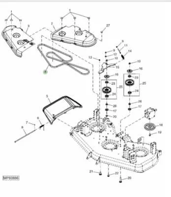 john deere x380 54 inch deck belt diagram