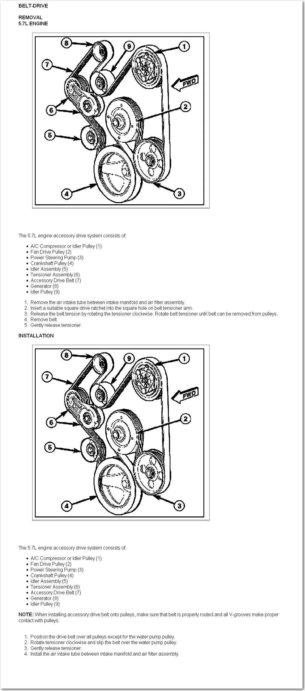 5.7 hemi belt diagram ram 1500