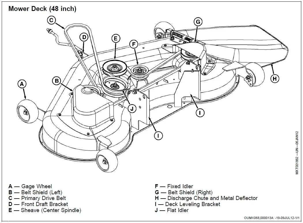 d140 deck belt diagram