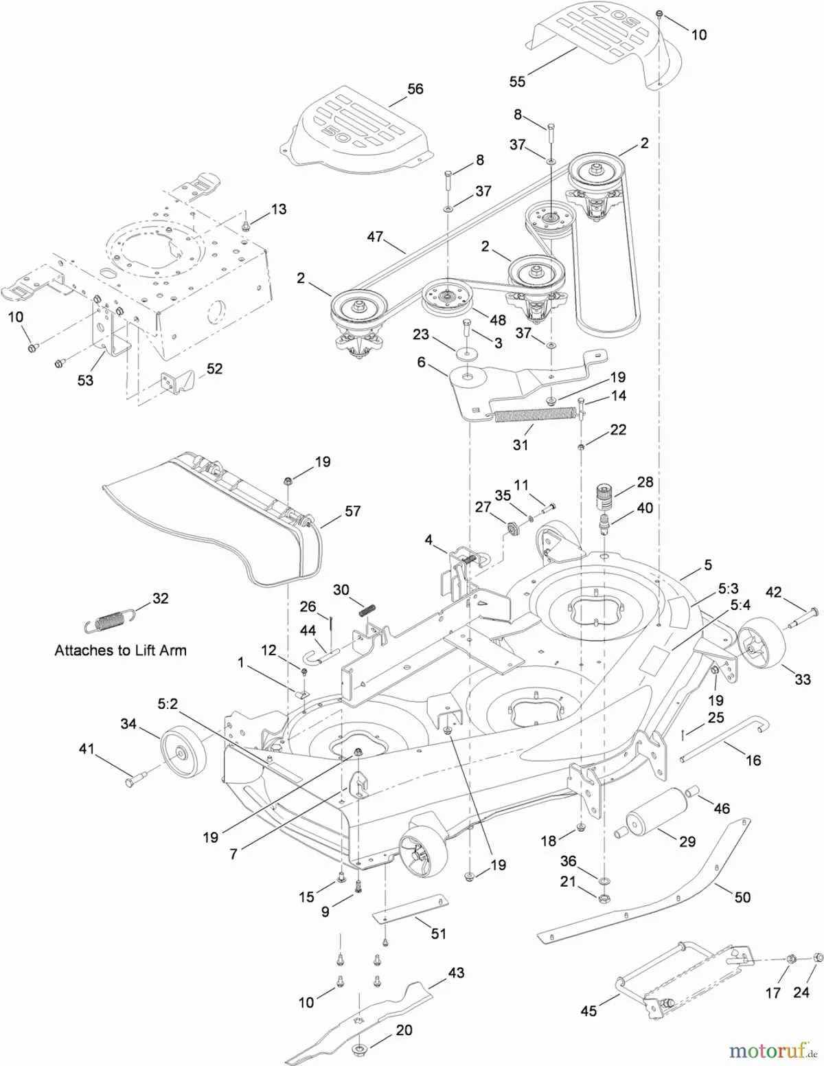 toro 42 inch deck belt diagram