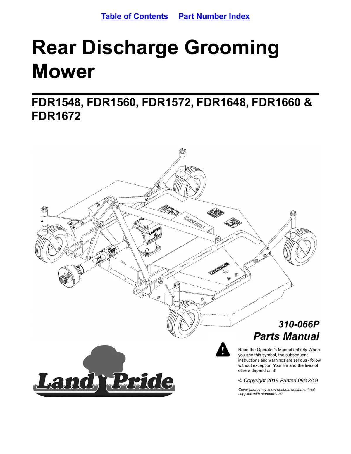 land pride fdr1672 belt diagram