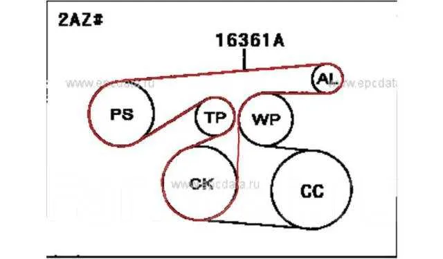 toyota camry 2007 belt diagram
