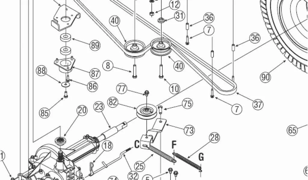 troy bilt bronco deck belt diagram