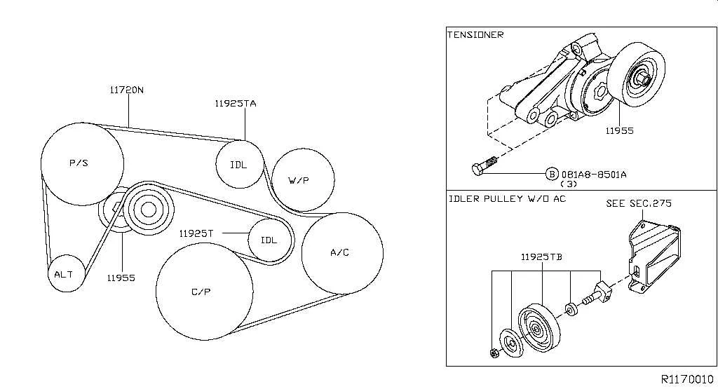 2014 nissan frontier belt diagram