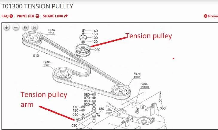 kubota z421 drive belt diagram