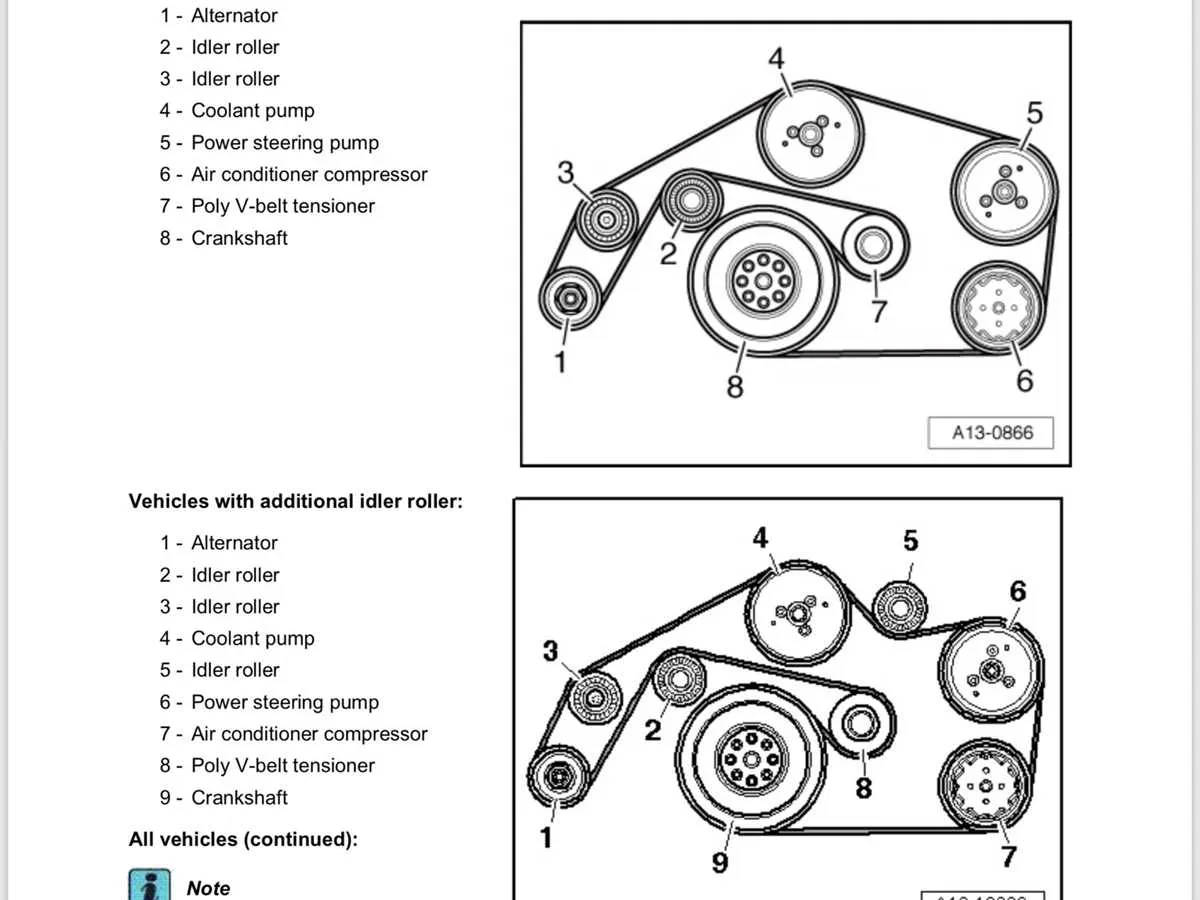 diagram audi 3.0 tdi serpentine belt