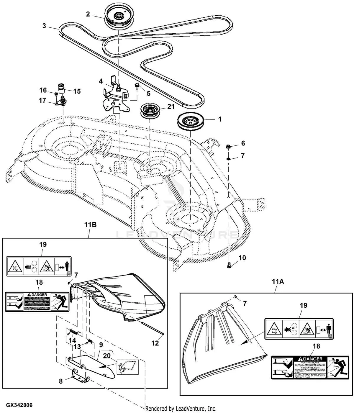 john deere d140 mower deck belt diagram