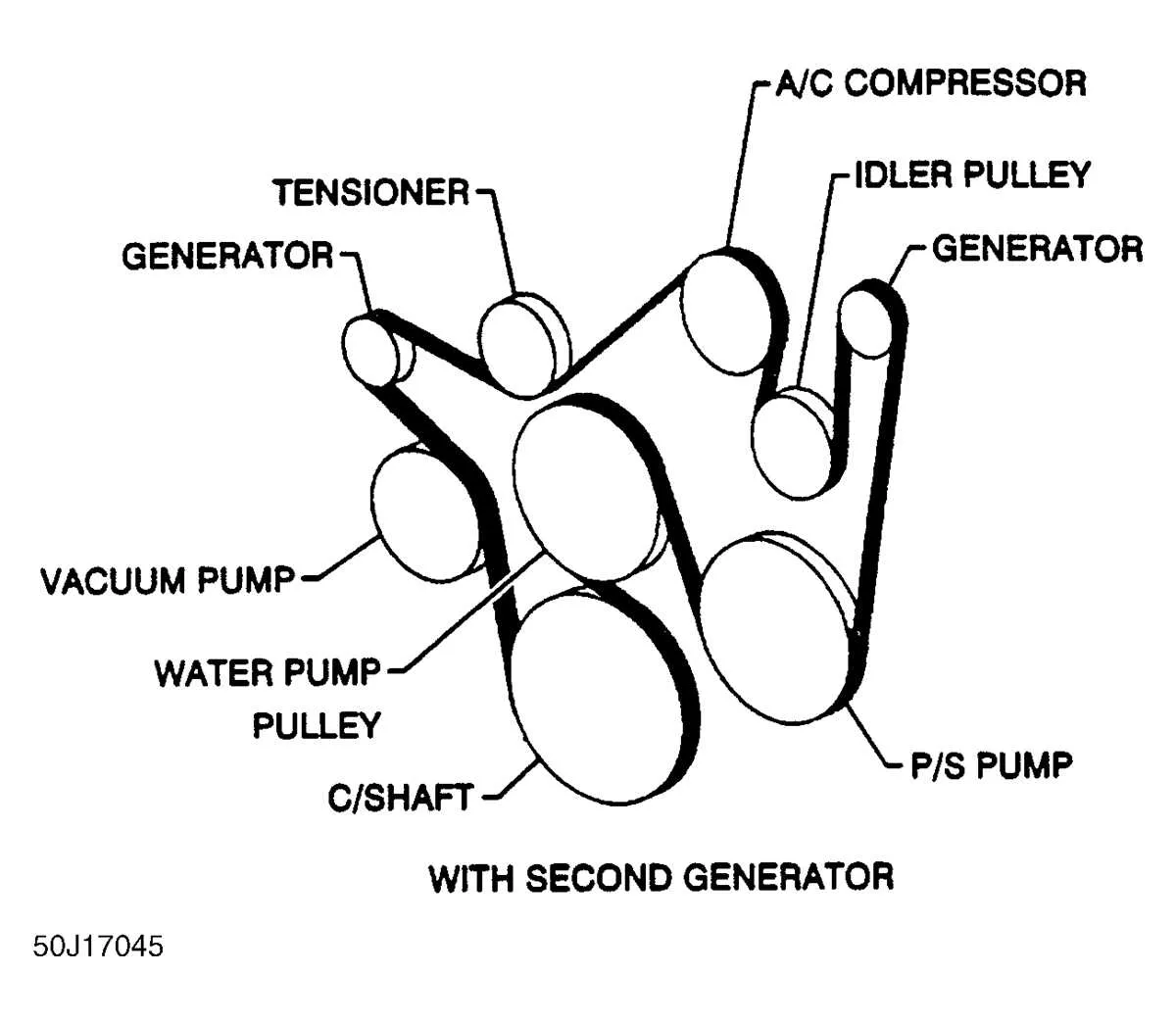 350 chevy serpentine belt diagram