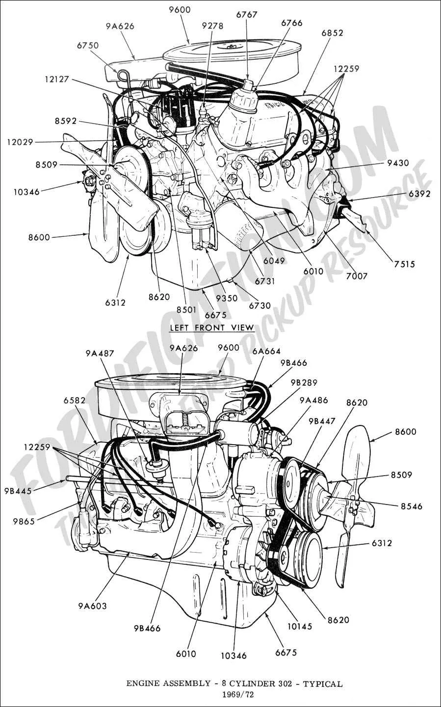ford 302 v belt diagram
