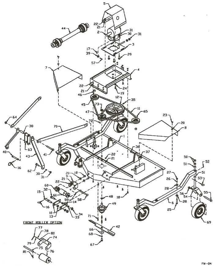 woods finish mower belt diagram