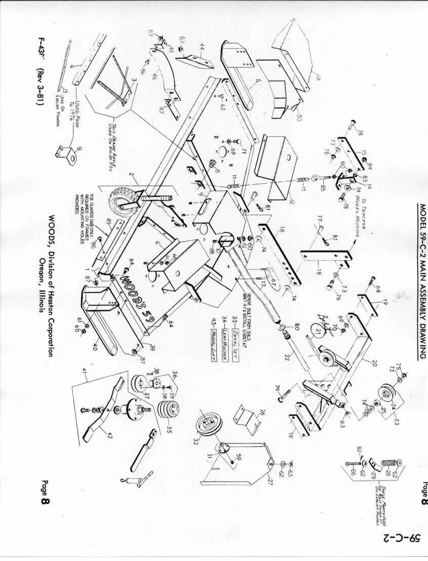 woods l59 belly mower belt diagram