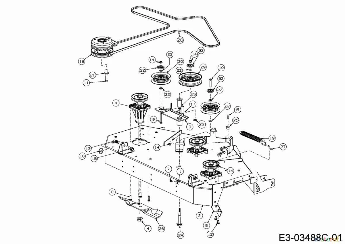 cub cadet z force 44 deck belt diagram