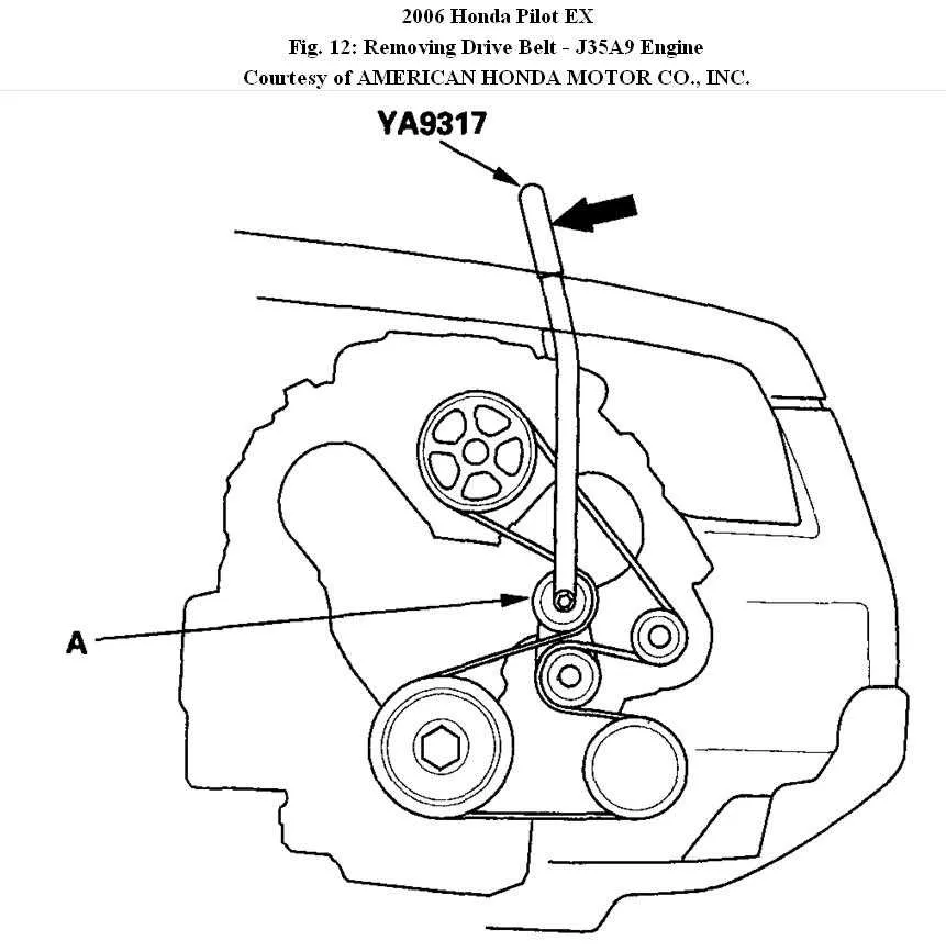 2013 honda pilot serpentine belt diagram