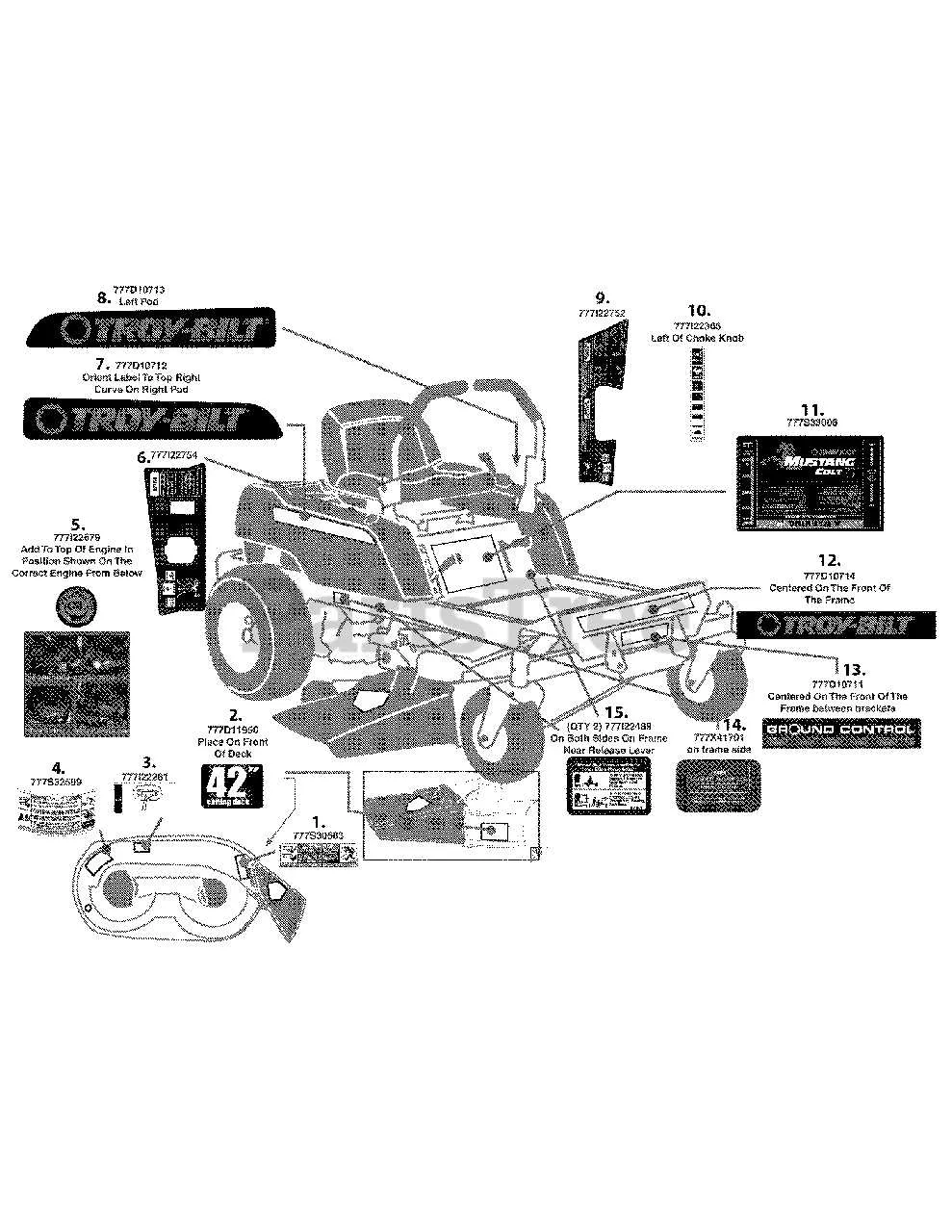 troy bilt mustang z54 drive belt diagram