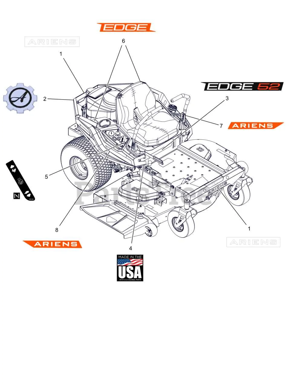 ariens ikon 52 deck belt diagram