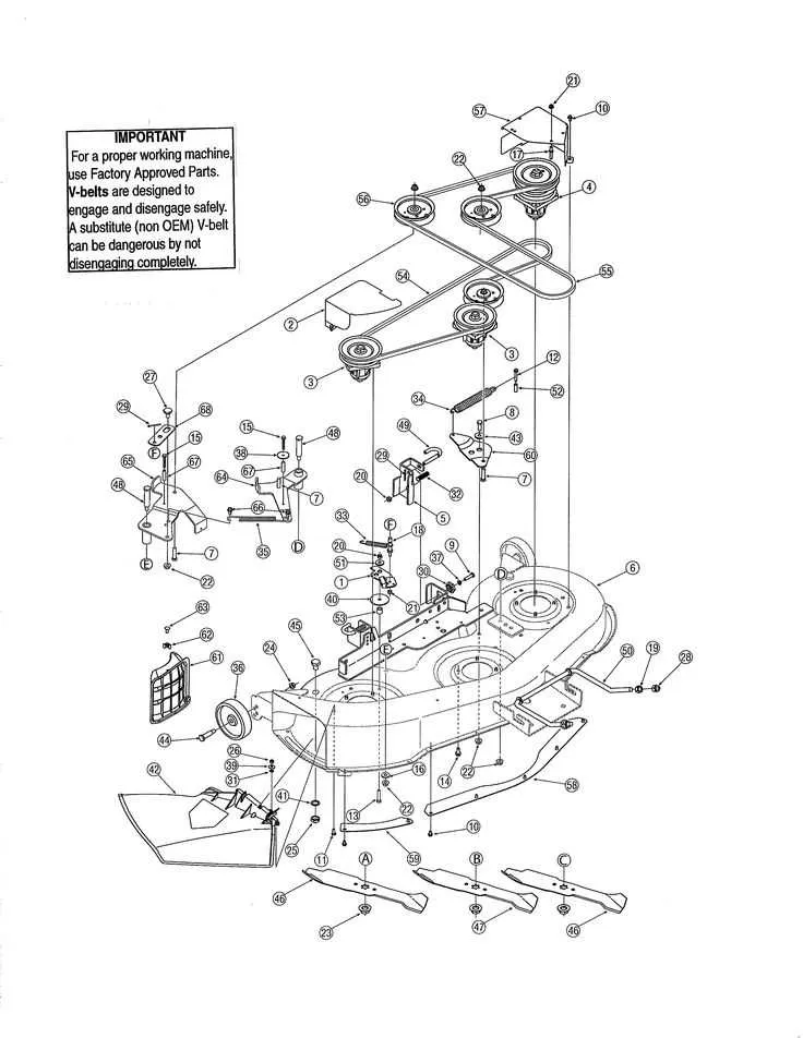 yardman 46 inch deck belt diagram