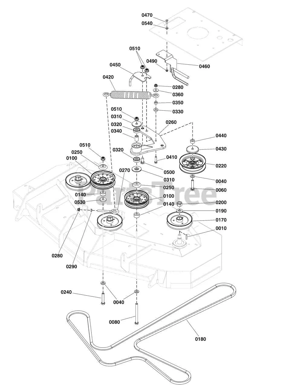 simplicity 52 inch mower deck belt diagram