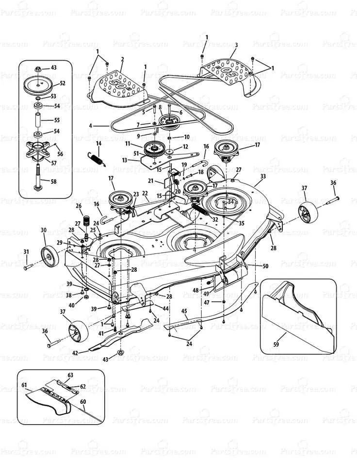 cub cadet 46 inch deck belt diagram