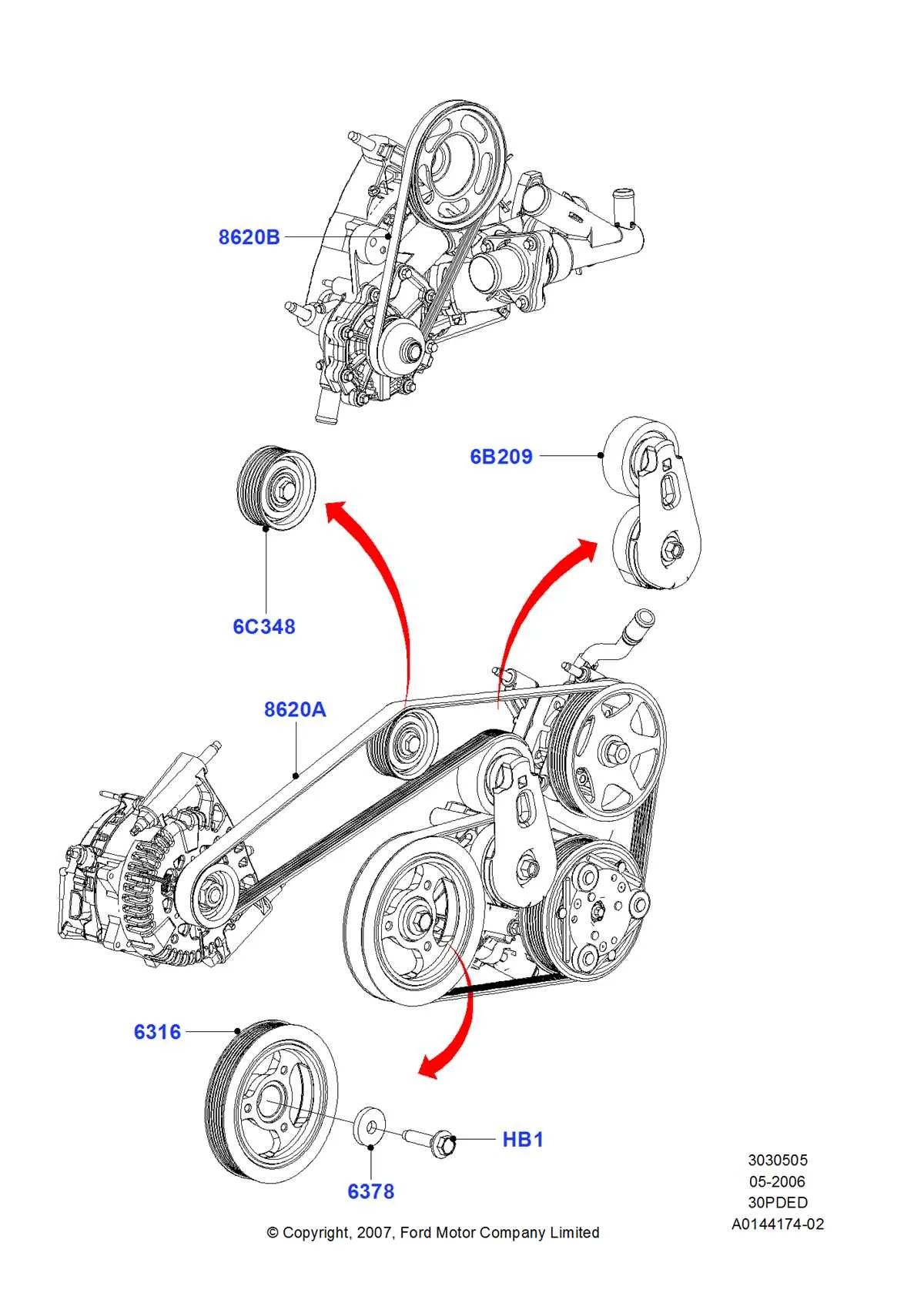 2017 ford escape 1.5 belt diagram
