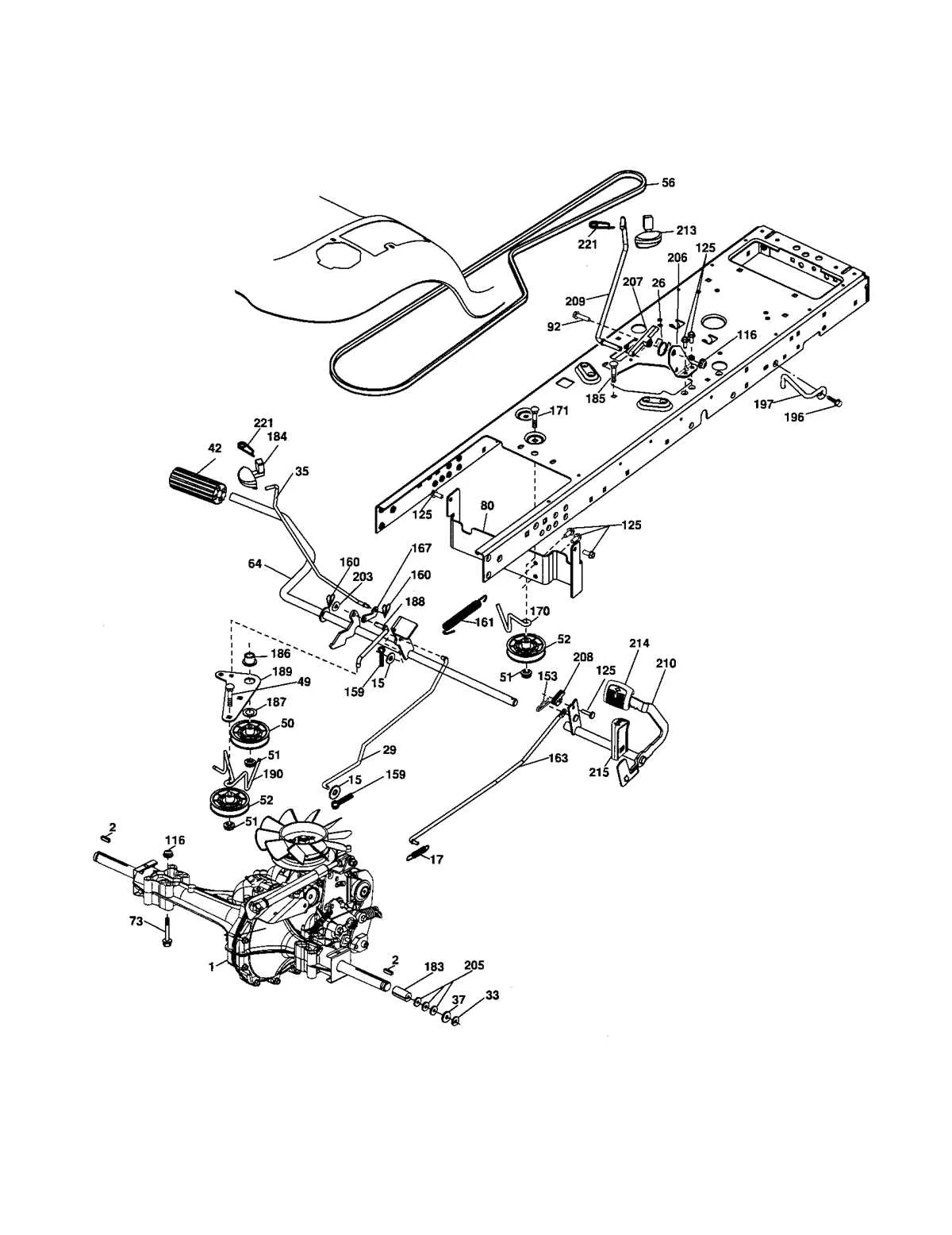 husqvarna yth18542 drive belt diagram